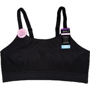 Bali NWT Women’s 2XL Wireless Black Pullover Comfort Bra Lounge No Wires Yoga